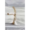 316L Çelik Gold Renk ve Dorikalı Kadın Bileklik - TJ-BB8385
