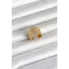 316L Çelik Gold Renk Zincir Model Kadın Yüzük - TJ-BYK4177