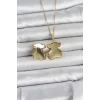 316L Çelik Zincir Gold Renk Ayıcık Model Açılabilir Kadın Kolye - TJ-BKO11036