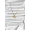 316L Çelik Zincir Gold Renk Külçe Altın Model Kadın Kolye - TJ-BKO11042