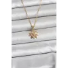 316L Çelik Zincir Gold Renk Pembe Papatya Model Kadın Kolye - TJ-BKO11030