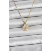 316L Çelik Zincir Gold Renk Yonca Model Kadın Kolye - TJ-BKO11020