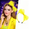 80’ler 90’lar Neon Sarı Dantel Taç Fiyonklu