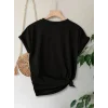 Anneler Günü Baskılı T-shirt - Siyah