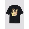 Anneler Gününe Özel Tasarım Anne Kız Baskılı T-shirt - Siyah