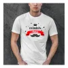 Babalar Günü Hediye Baba Temalı Baskılı Oversize Bisiklet Yaka T-shirt - Beyaz