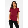 Basic Tişört Bisiklet Yaka Kısa Kol Günlük Yazlık Slim Fit T-Shirt - Bordo