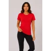 Basic Tişört Bisiklet Yaka Kısa Kol Günlük Yazlık Slim Fit T-Shirt - Kırmızı