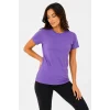 Basic Tişört Bisiklet Yaka Kısa Kol Günlük Yazlık Slim Fit T-Shirt - Mor
