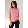 Basic Tişört Bisiklet Yaka Kısa Kol Günlük Yazlık Slim Fit T-Shirt - Pembe