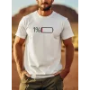 Baskılı Oversize Bisiklet Yaka T-shirt - Beyaz