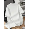 Baskılı Oversize Bisiklet Yaka T-shirt - Beyaz