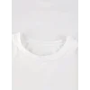 Baskılı Oversize Bisiklet Yaka T-shirt - Beyaz