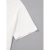 Baskılı Oversize Bisiklet Yaka T-shirt - Beyaz