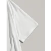 Baskılı Oversize Bisiklet Yaka T-shirt - Beyaz
