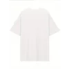 Baskılı Oversize Bisiklet Yaka T-shirt - Beyaz