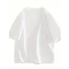 Baskılı Oversize Bisiklet Yaka T-shirt - Beyaz