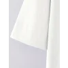 Baskılı Oversize Bisiklet Yaka T-shirt - Beyaz