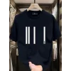 Baskılı Oversize Bisiklet Yaka T-shirt - Siyah