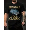 Baskılı Oversize Bisiklet Yaka T-shirt - Siyah