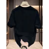 Baskılı Oversize Bisiklet Yaka T-shirt - Siyah