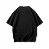 Baskılı Oversize Bisiklet Yaka T-shirt - Siyah