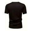 Baskılı Oversize Bisiklet Yaka T-shirt - Siyah