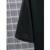 Baskılı Oversize Bisiklet Yaka T-shirt - Siyah
