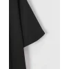 Baskılı Oversize Bisiklet Yaka T-shirt - Siyah