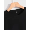 Baskılı Oversize Bisiklet Yaka T-shirt - Siyah