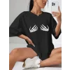 Baskılı T-shirt - Siyah