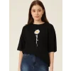 Baskılı T-shirt - Siyah