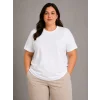 Battal Big Size Basic Tişört Bisiklet Yaka Rahat Kalıp T-Shirt - Beyaz
