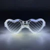 Beyaz LED Işıklı Kalp Gözlük – 3 Modlu Parti & Glow Gözlüğü
