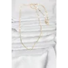 CM 14K Gold Renk Ezme Kalp Detaylı 60 cm Zincir Kadın Kolye - TJ-BKO10952