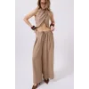 Düşük Bel Oversize Keten Pantolon