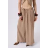Düşük Bel Oversize Keten Pantolon