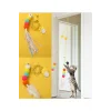 Elastik Tırtıl Kedi Oyuncağı Vantuzlu Lastikli Kedi Zilli Peluş Yakalama Egzersiz Oyuncağı