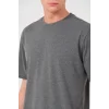 Erkek 24/1 Düz A Kalite Oversize T-shirt - Antrasit