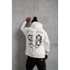 Erkek 98 Baskılı Kapşonlu Sweat - Beyaz