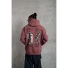 Erkek 98 Baskılı Kapşonlu Sweat - Gül Kurusu