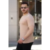 Erkek Ağaç Kabuğu Desenli Kısa Kollu T-shirt
