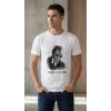 Erkek Atatürk Baskılı Tişört Kısa Kollu Bisiklet Yaka  T-Shirt - Beyaz