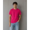 Erkek Basic Pamuklu Tişört Bisiklet Yaka Düz Renk Regular Fit T-Shirt - Fuşya