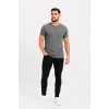 Erkek Basic Tişört Bisiklet Yaka Kısa Kol Günlük Yazlık Slim Fit T-Shirt - Antrasit