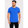 Erkek Basic Tişört Bisiklet Yaka Kısa Kol Günlük Yazlık Slim Fit T-Shirt - Saks Mavisi