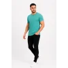 Erkek Basic Tişört Bisiklet Yaka Kısa Kol Günlük Yazlık Slim Fit T-Shirt - Su Yeşili