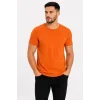 Erkek Basic Tişört Bisiklet Yaka Kısa Kol Günlük Yazlık Slim Fit T-Shirt - Turuncu