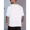 Erkek Baskılı Bisiklet Yaka Erkek T-shirt - Beyaz
