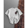 Erkek Baskılı Oversize T-shirt - Beyaz